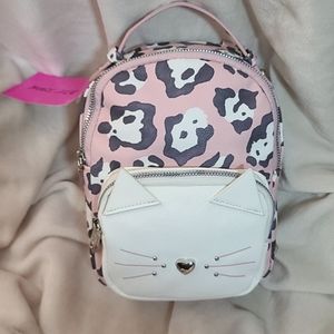 Betsey Johnson Kitsch Cheetah Cat Mini backpack